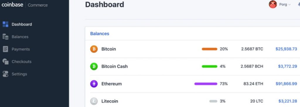 coinbase commerce dashboard